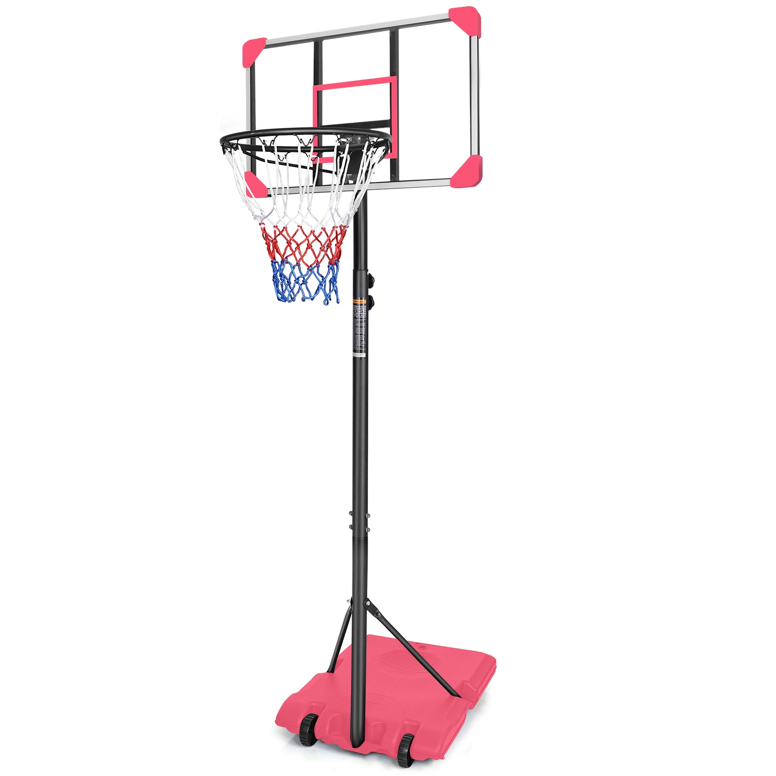 LOVMOR Portable Basketball Goal 67ft 28 Backboard Wheels Teens Youth Indoor Outdoor