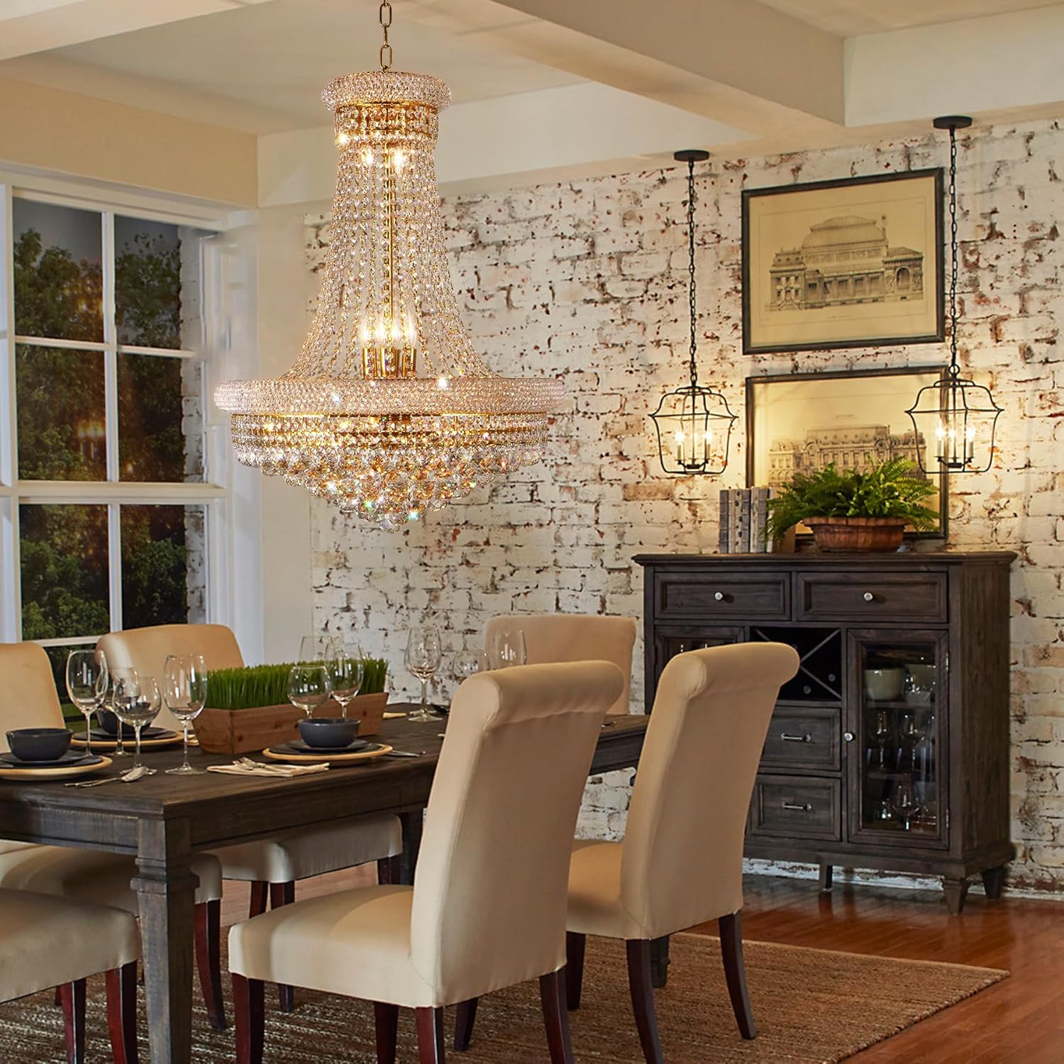 EFPERFECT 13 Light Gold Crystal Chandelier French Empire Style with K9 Crystals for Rooms - Image 7
