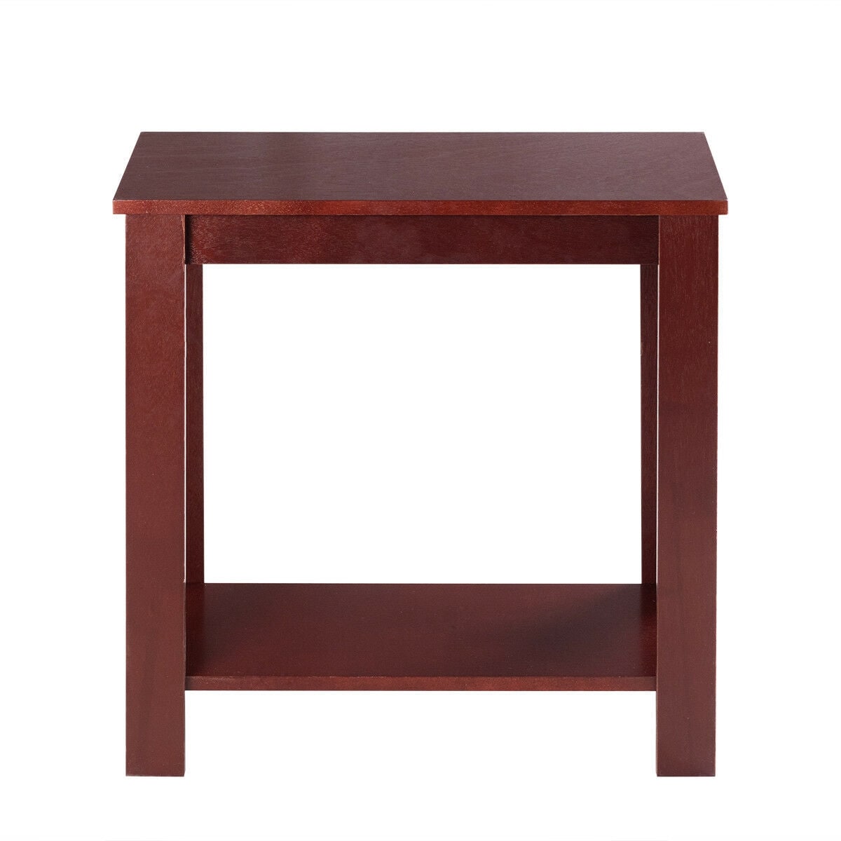 Boyel Living 2 Tier Brown Modern Compact End Table with Storage Shelf - Image 7