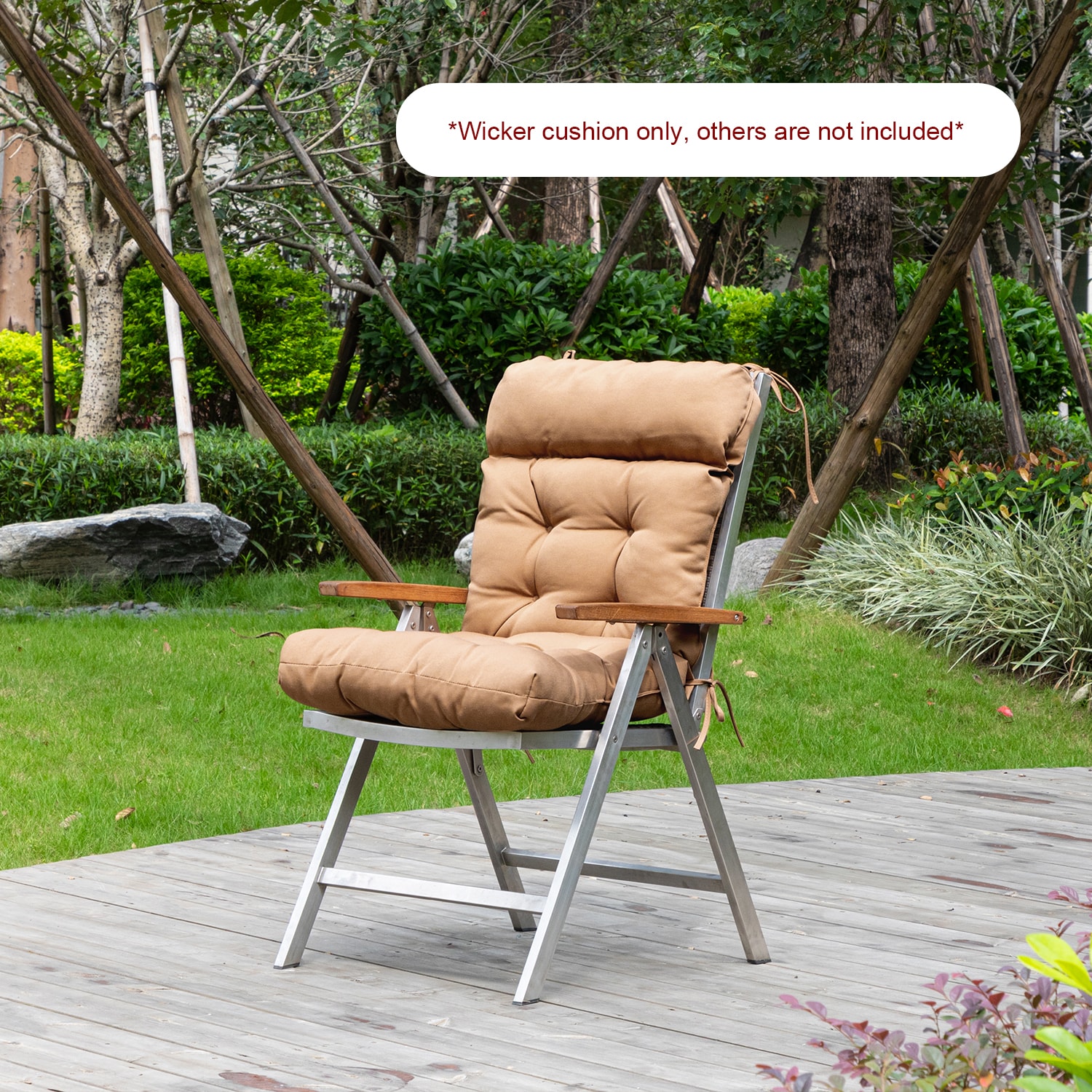 Artplan Adirondack Outdoor Chair Cushion All Weather Patio Cushion-Wicker Tufted Pillow for Patio Furniture - Image 3