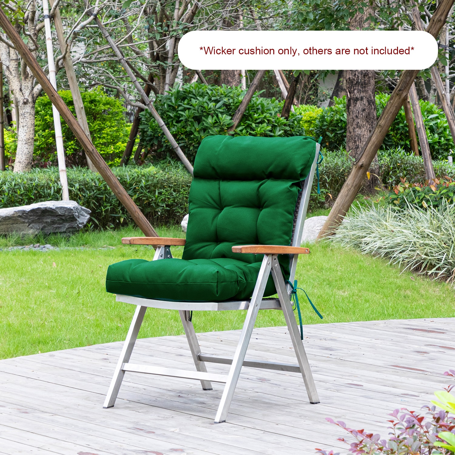 Artplan Adirondack Outdoor Chair Cushion All Weather Patio Cushion-Wicker Tufted Pillow for Patio Furniture - Image 5