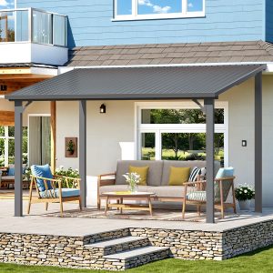 AECOJOY 12'x8' Pergola Hardtop Outdoor Gazebo