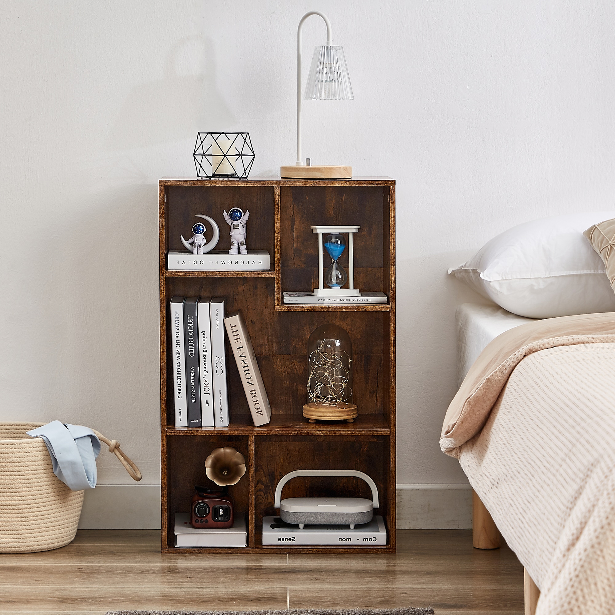 Vecelo 5 Cube Modern Bookcases 3 Tier Bookshelves High Cubby Storage Organizer Vertical or Horizontal Use Available - Image 5