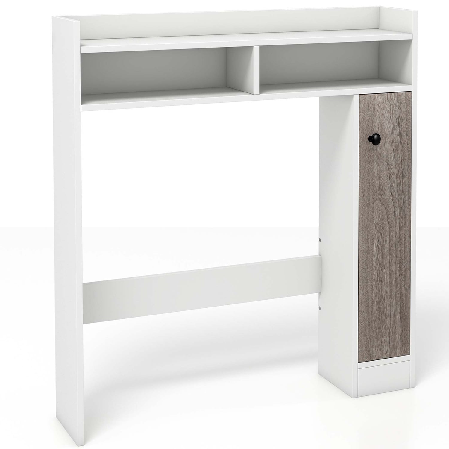 Costway Over the Toilet Bathroom Cabinet Floor Storage Organizer with Adjustable Shelves White - Image 10