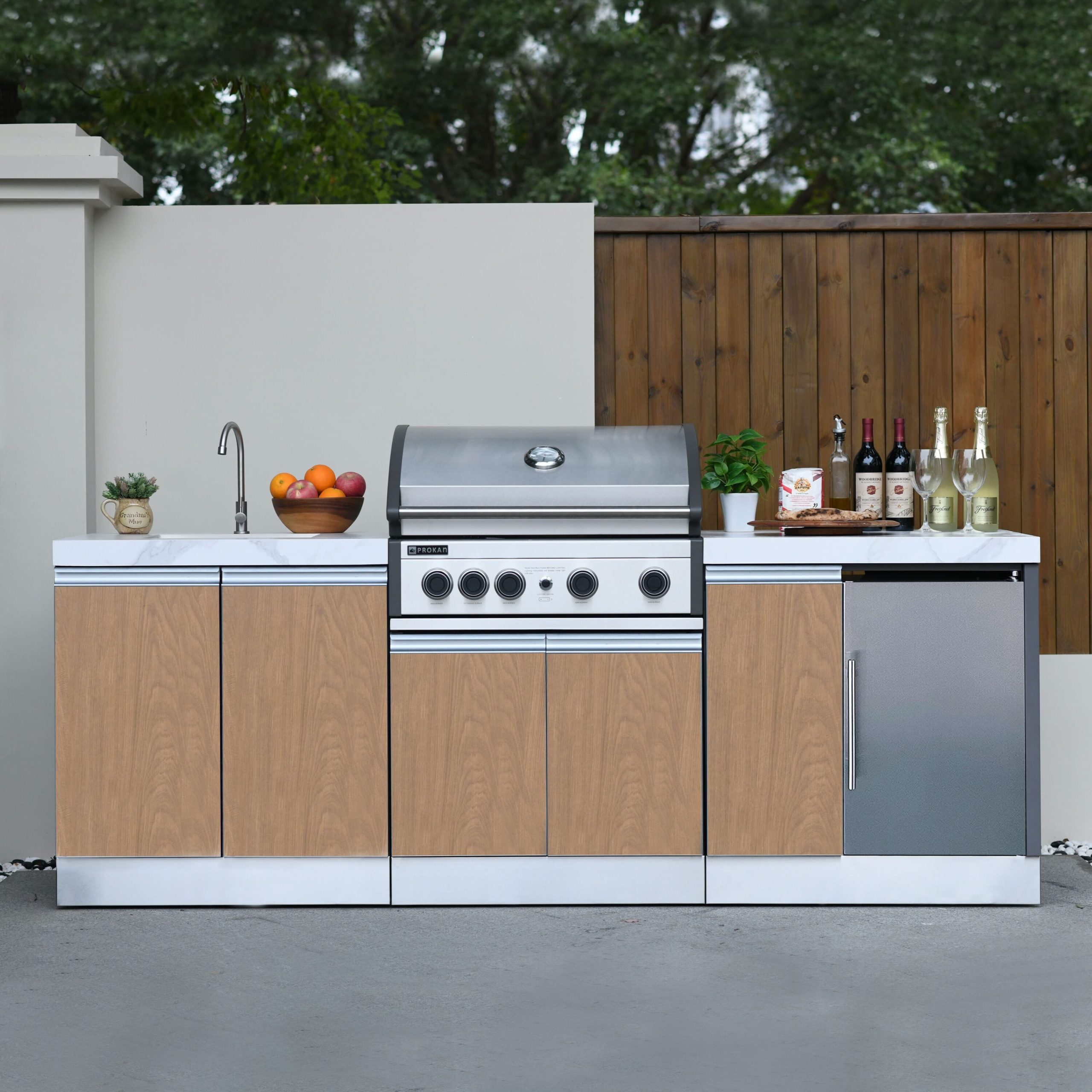 Prokan Grills Bespoke 94-in W Modular Outdoor Kitchen Grill island with 5 -Burners Gas Grill, - Image 2