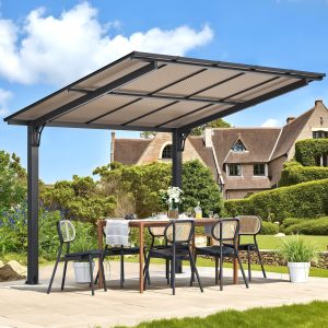 AECOJOY 10' x 8' Free Standing Lean to Gazebo Pergola with Patio Roof