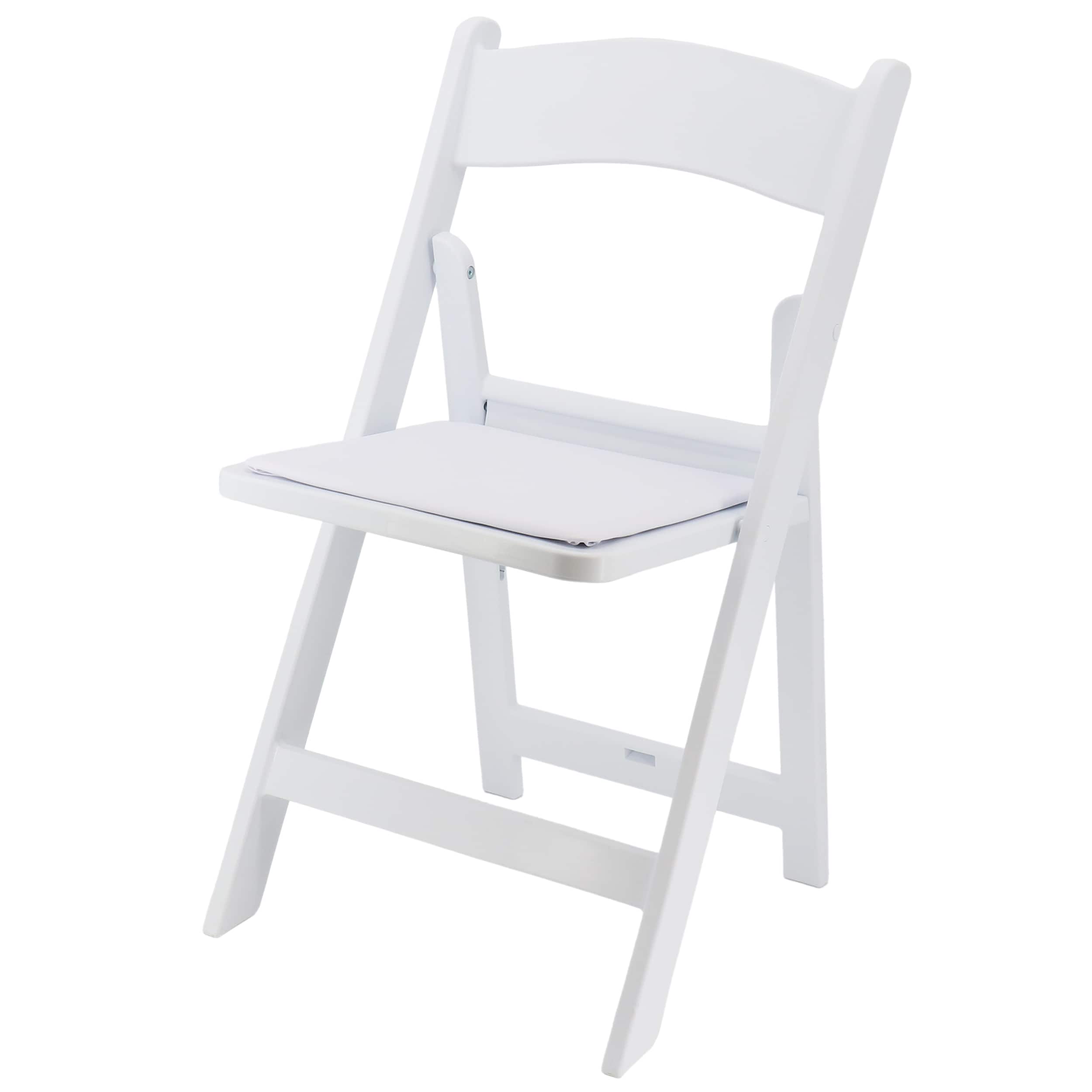 Elama 4 Piece Plastic Folding Resin Chair in White with Removable Seat Pad - Image 2