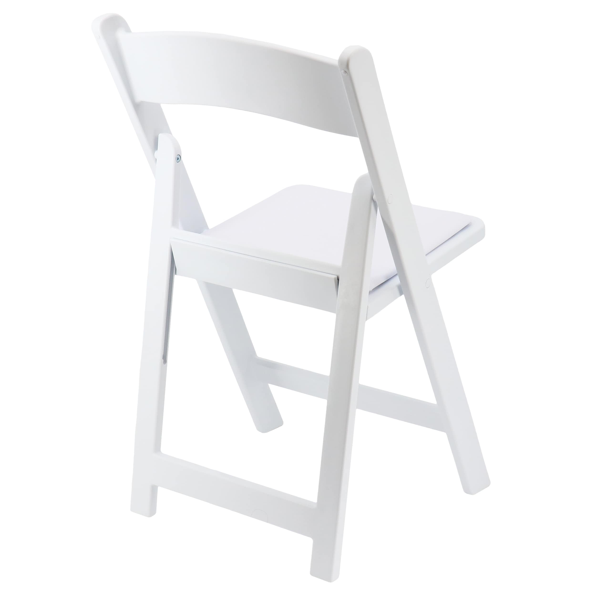 Elama 4 Piece Plastic Folding Resin Chair in White with Removable Seat Pad - Image 5