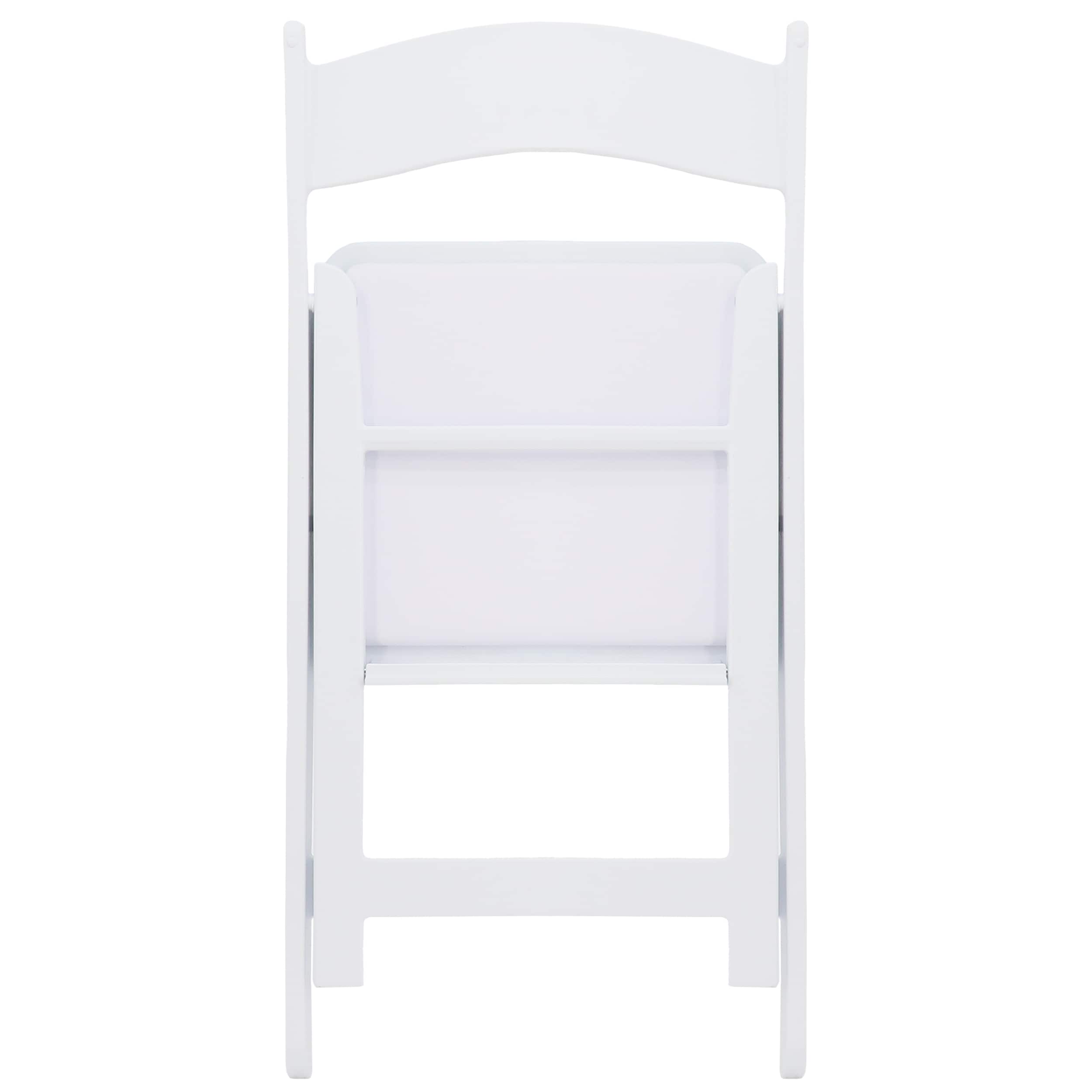 Elama 4 Piece Plastic Folding Resin Chair in White with Removable Seat Pad - Image 6