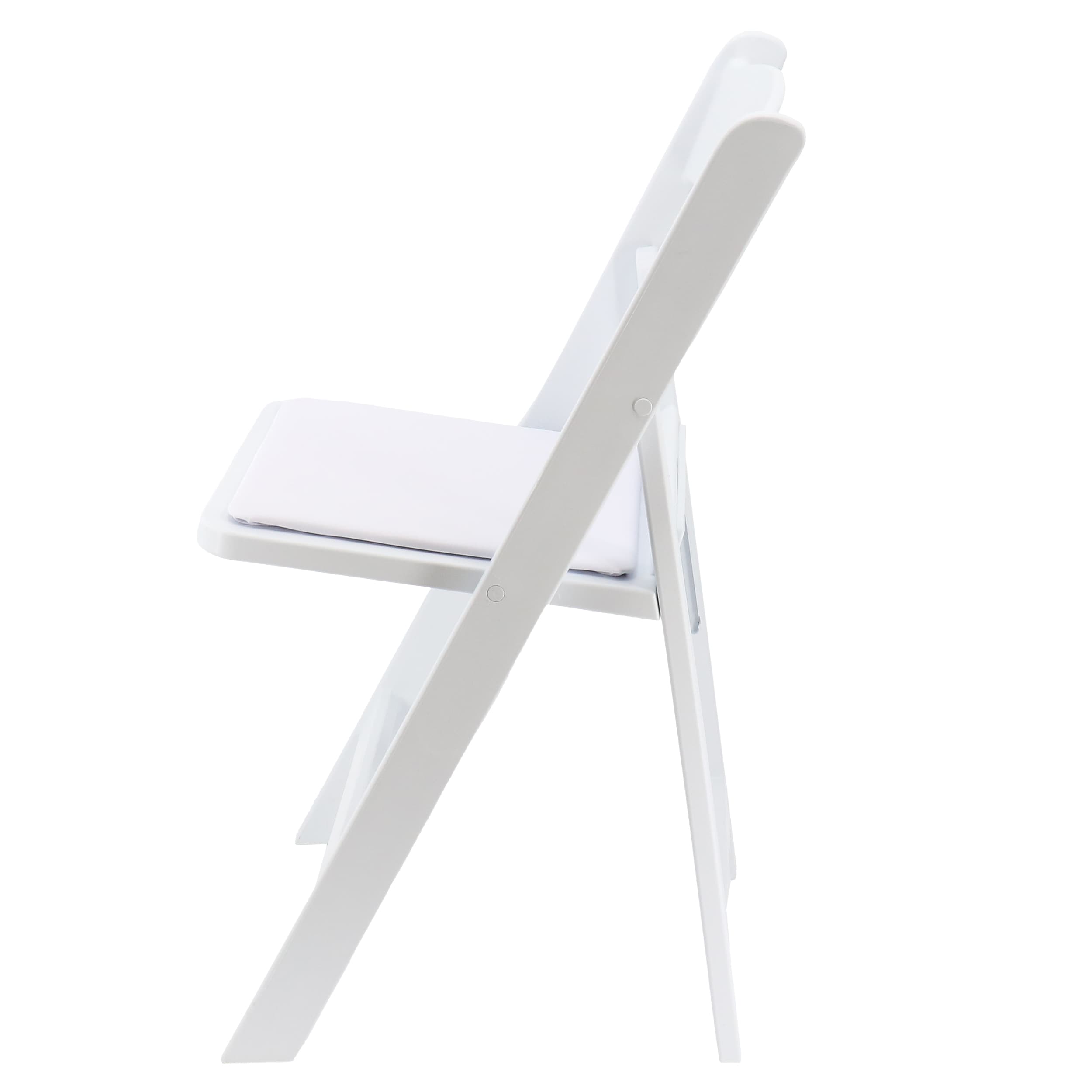Elama 4 Piece Plastic Folding Resin Chair in White with Removable Seat Pad - Image 4