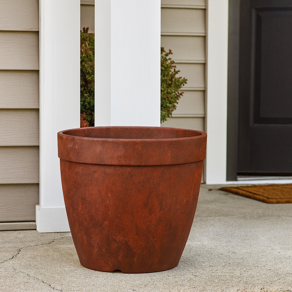 Novelty Manufacturing ArtStone Round Dolce Planter- Rust- 12in - Image 3