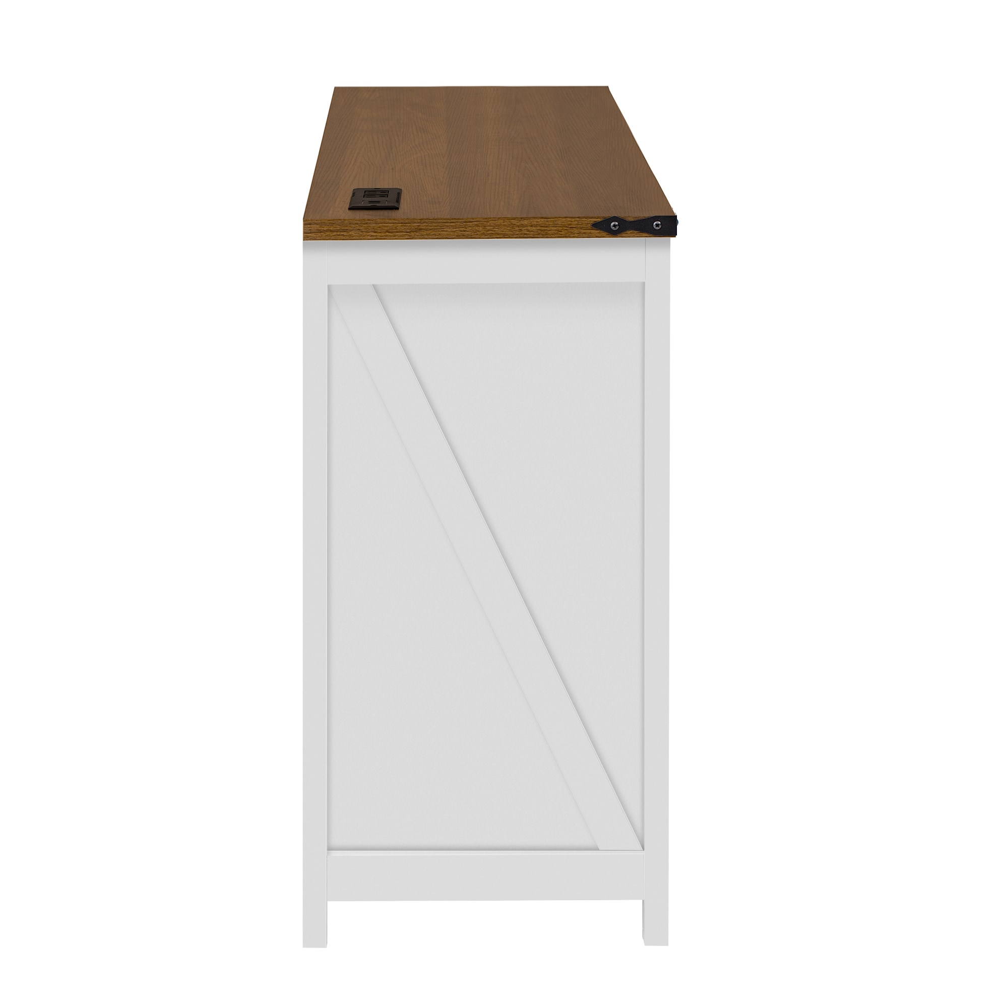 ModernLuxe Assembly Required 55.1Inch Sideboard with StorageFarmhouse Storage Cabinet with Sliding Barn Doors and 4 Drawers Wood Buffet Table with Power Outlet - Image 13