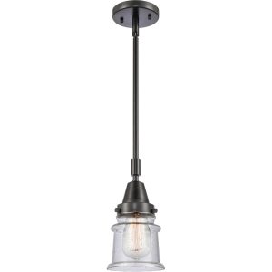 Innovations Lighting  447-1S-BK-G184S-LED Franklin Restoration Small Canton Mini Pendant Matte Black