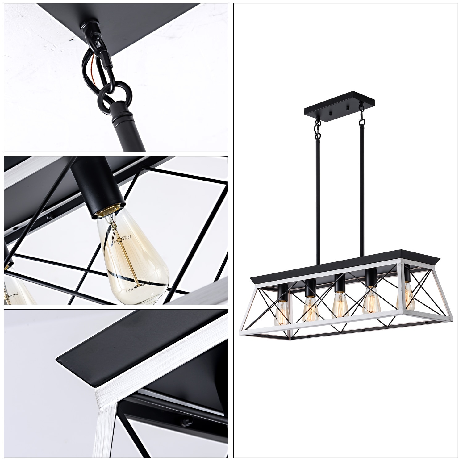 GoldHydroin Chandelier 5 -Light Burnished Multiple colors Plug in Wood Chandelier - Image 6