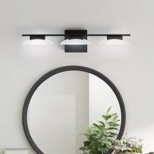 Aiwen 277.56-in 3 Light Matte Black Integrated LED Modern/contemporary Bathroom Vanity light
