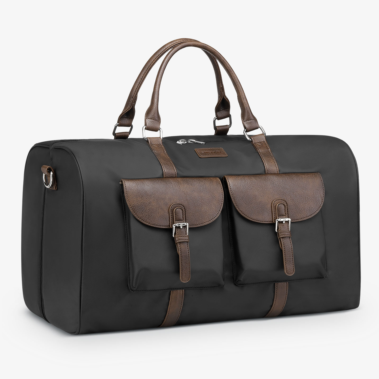 Unique Bargains Lay-Flat Travel Duffel Bag for Women and Men Stylish Carry-On Weekend Bag with Laptop Compartment and Wet/Dry Storage Black - Image 7