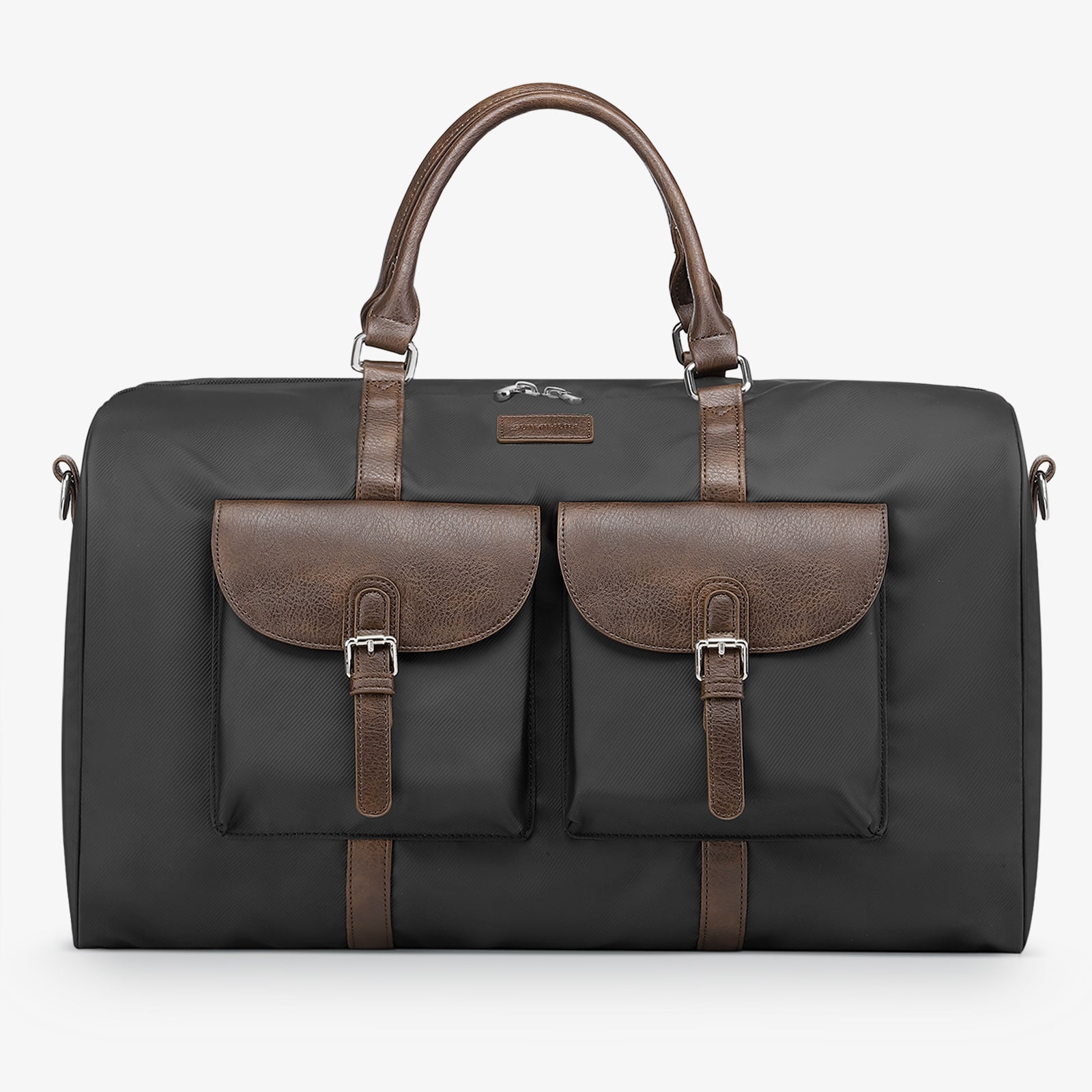 Unique Bargains Lay-Flat Travel Duffel Bag for Women and Men Stylish Carry-On Weekend Bag with Laptop Compartment and Wet/Dry Storage Black - Image 8