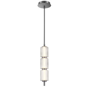 Quoizel Turner 1 -Light Black Chrome Modern/contemporary Clear glass Cylinder LED Mini Hanging Pendant Light