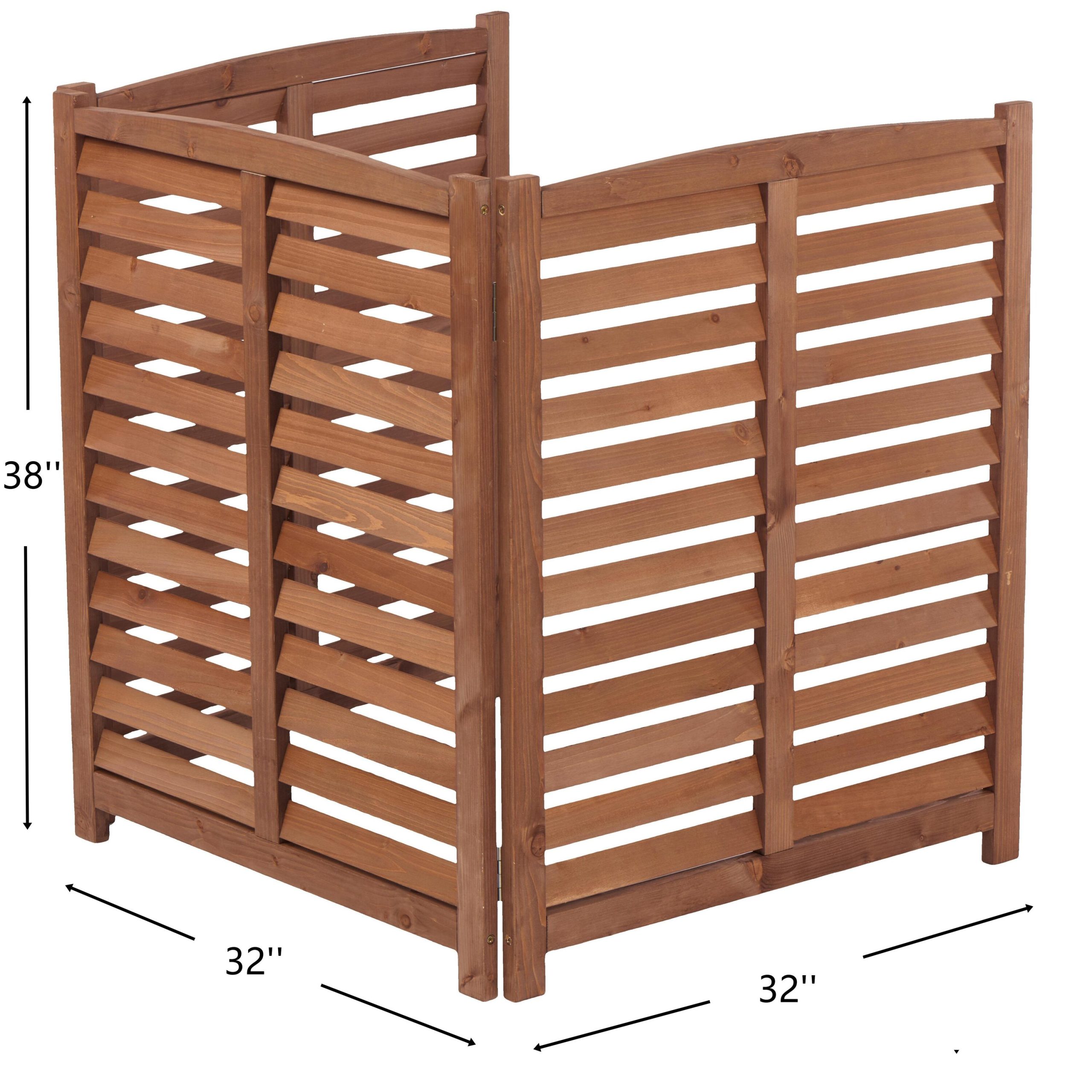 Tatayosi 3-Panel Outdoor Air Conditioner Fence 3-Section Outdoor Wooden Screen Outside Wood Privacy Fence 32 inch W x 38 inch H - Image 2