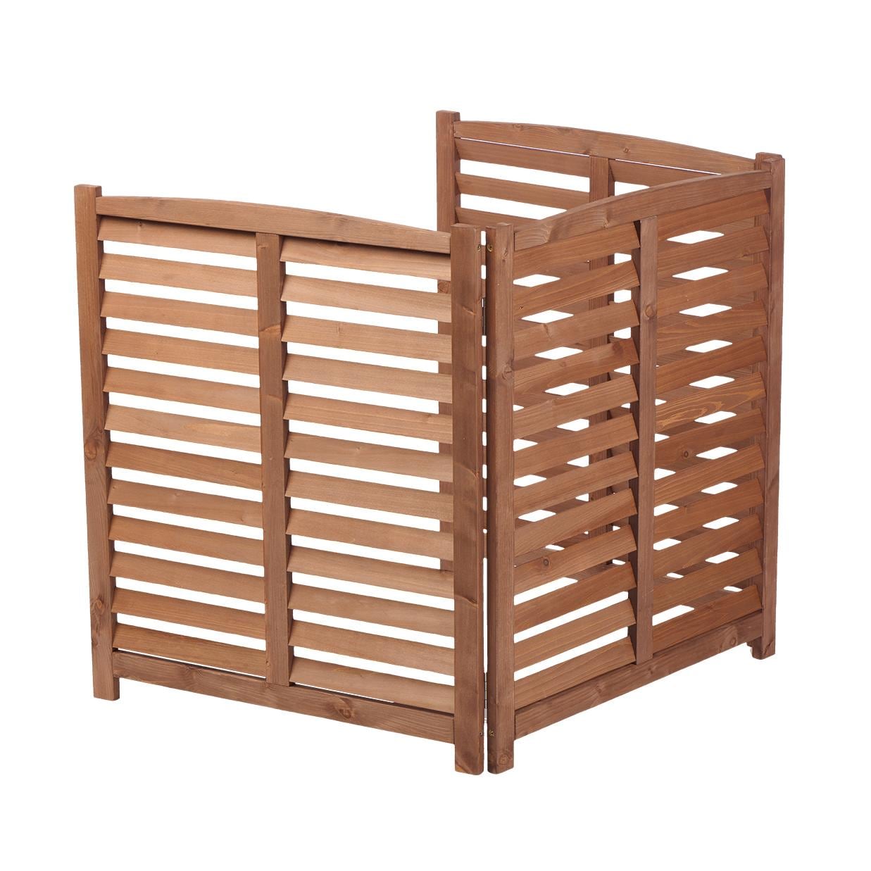 Tatayosi 3-Panel Outdoor Air Conditioner Fence 3-Section Outdoor Wooden Screen Outside Wood Privacy Fence 32 inch W x 38 inch H - Image 15