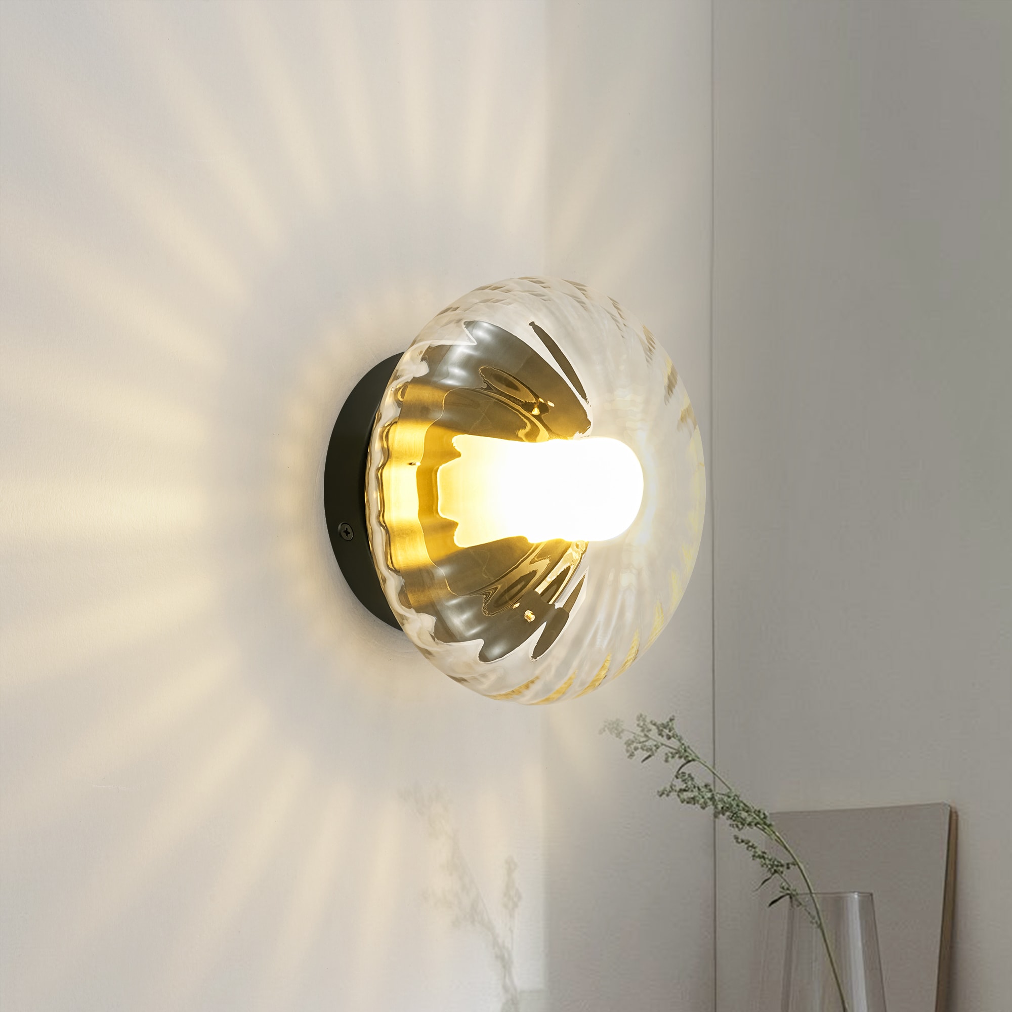 Rennnsan Croyle 7.1-in W 1 -Light Matte Black Hardwired Damp rated Wall Sconce - Image 2