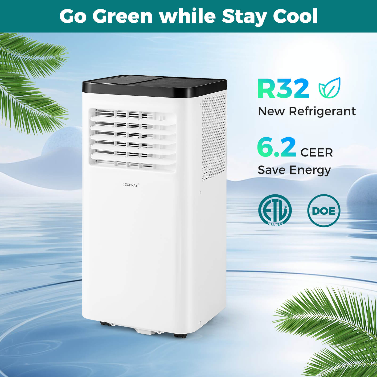 Costway 8000 BTU Portable Air Conditioner with Fan and Dehumidifier Remote Control - Image 2