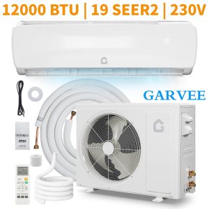 GAOMON 12000 BTU Mini Split Air Conditioner with Heat Pump 19 SEER2 230V Ductless AC Cools Up to 750 Sq Ft White Wall Mounted Energy Saving