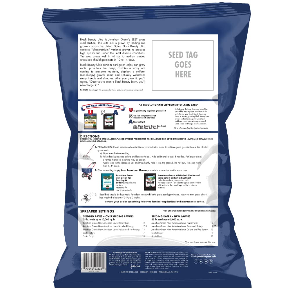 Jonathan Green Black Beauty Ultra Grass Seed - 25 lb Drought Tolerant Blend, For Sun & Shade Areas - Image 2