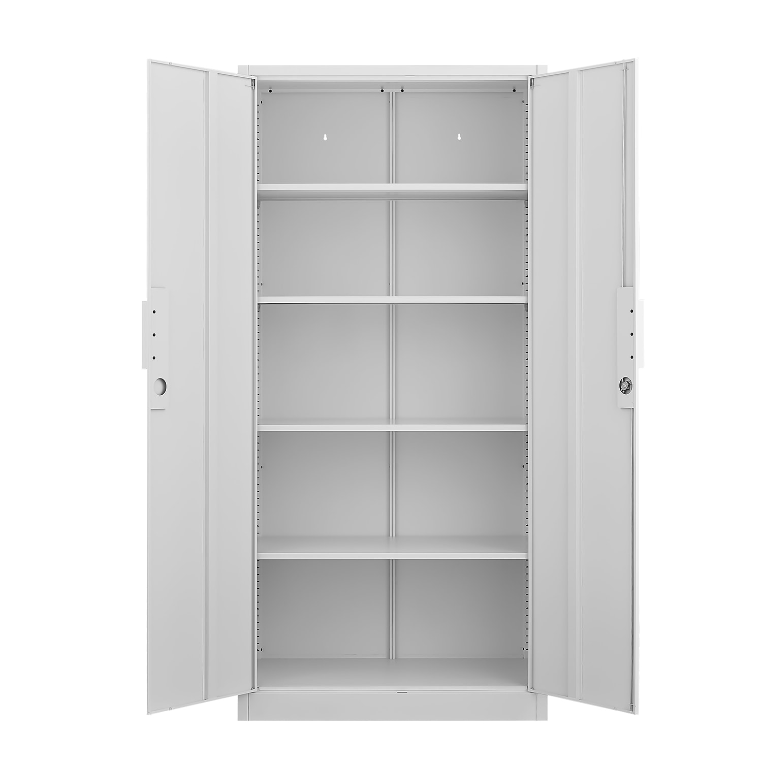 GZMR 70" 2-Door White Metal Pantry Cabinet Contemporary/Modern White Pantry - Image 3