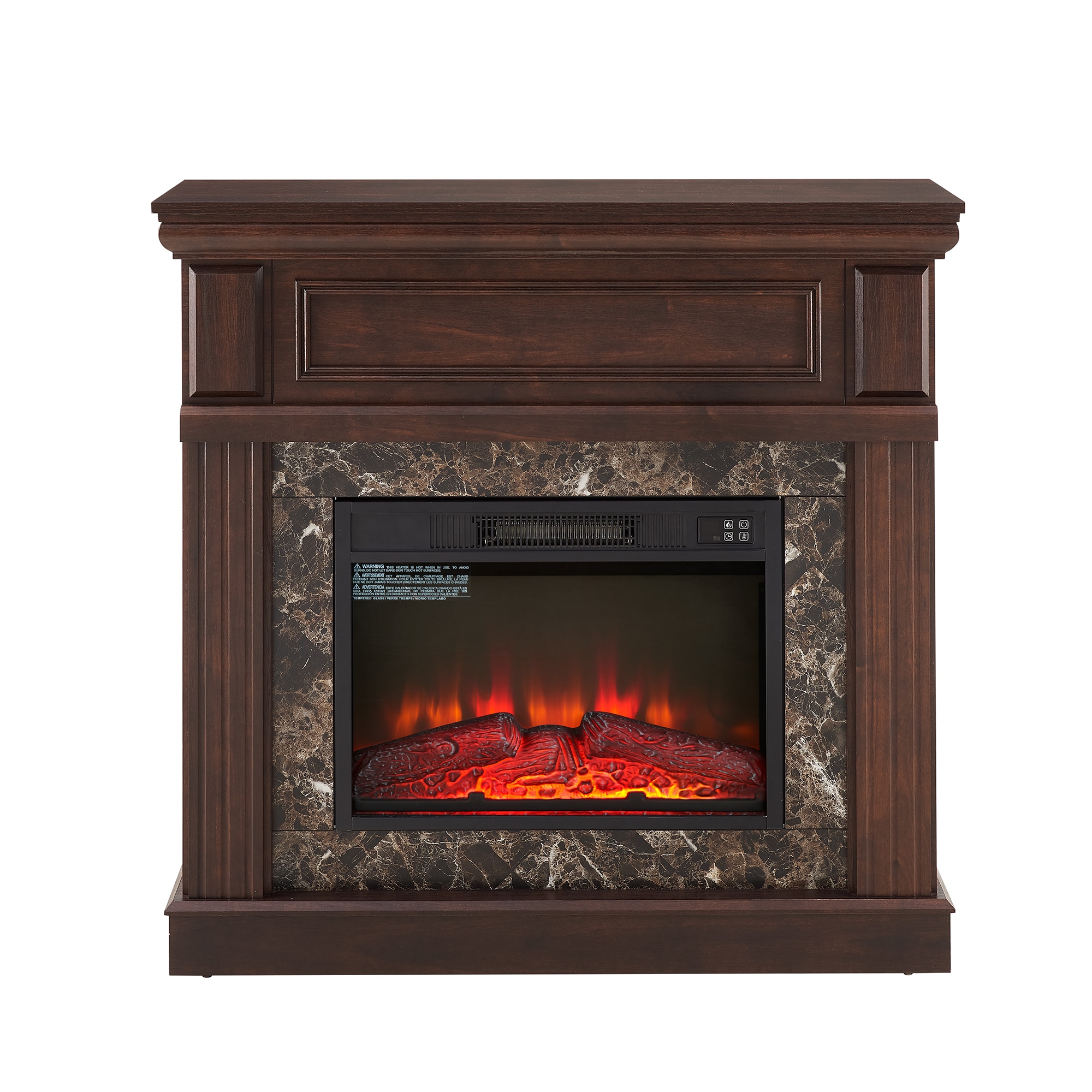 Bybafun 41.34-in W Cherry(Assembly Required) Free standing LED Flat Wall Electric Fireplace with Remote Control Included