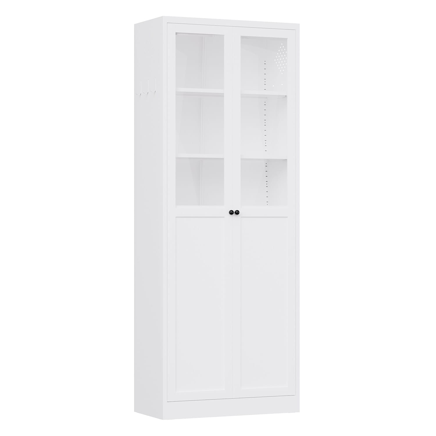 GZMR 72" Metal Pantry Storage Cabinet Contemporary/Modern White Pantry - Image 4
