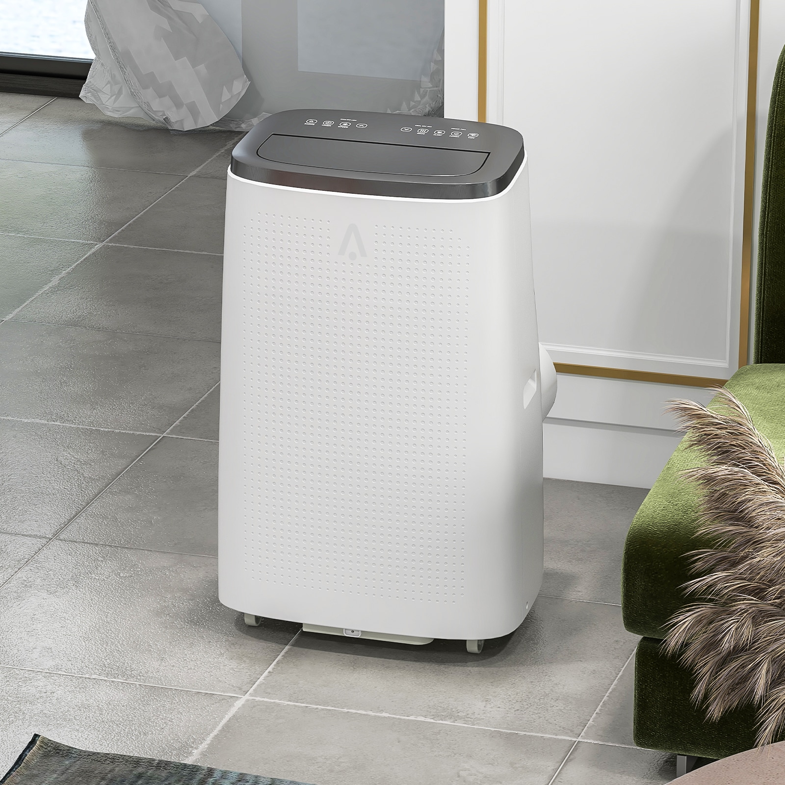 IdealHouse Gray 4-In-1 Portable Air Conditioner 14000 BTU Vertical Design With Cooling Dehumidifier Fan Timer Low Noise Remote Control For Apartment Bedroom Office Cools 750 Sq Ft - Image 2