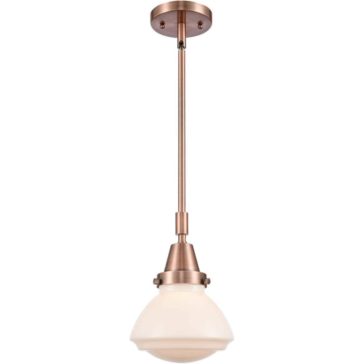 Innovations Lighting 447-1S-AC-G321-LED Franklin Restoration Olean Mini Pendant Antique Copper