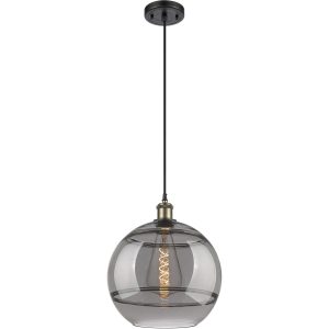Innovations Lighting  516-1P-BAB-G556-12SM Ballston Rochester Mini Pendant Black Antique Brass