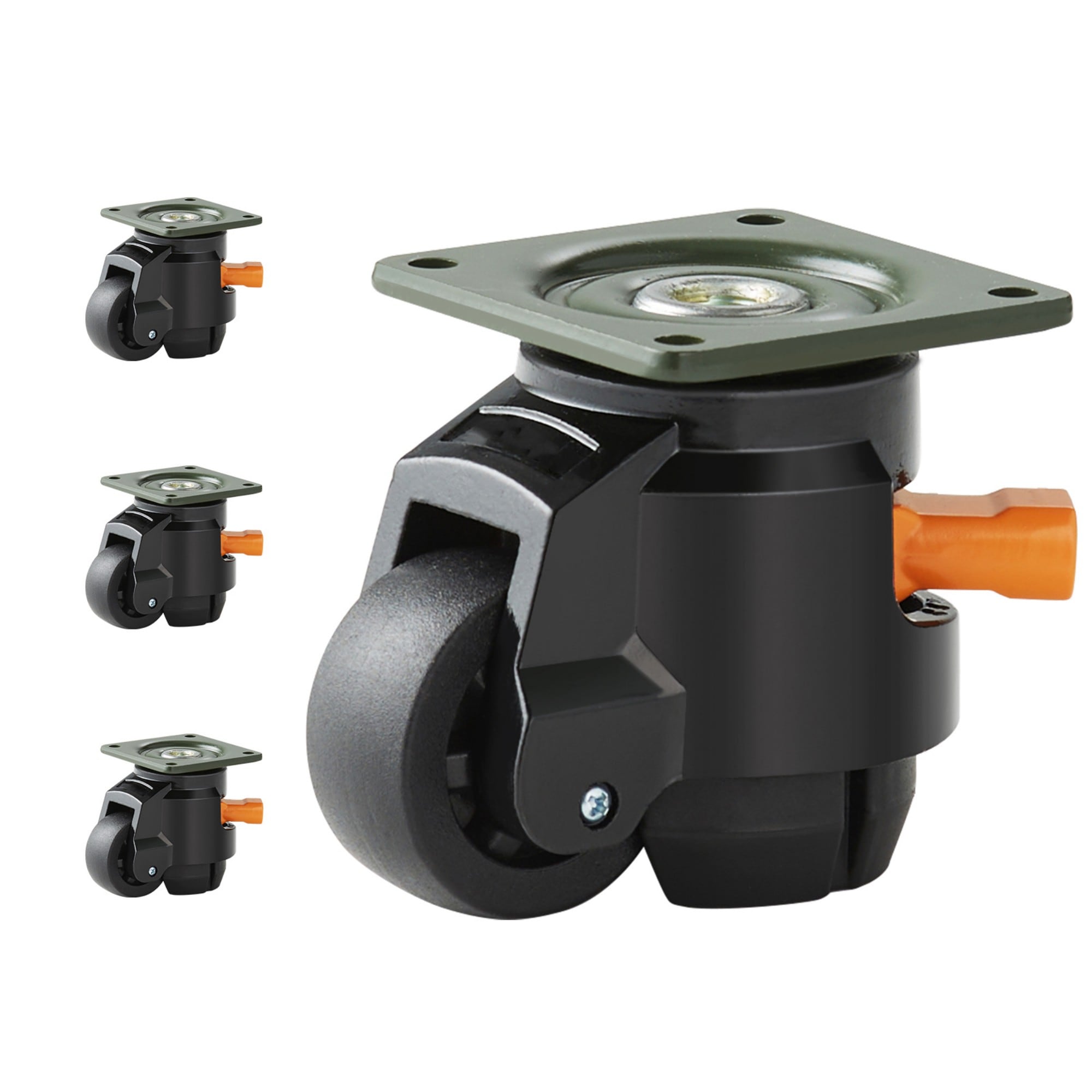 Numhew 2in Diameter 4-Pack Adjustable 360-Degree Swivel Heavy Duty Casters Workbench Wheels