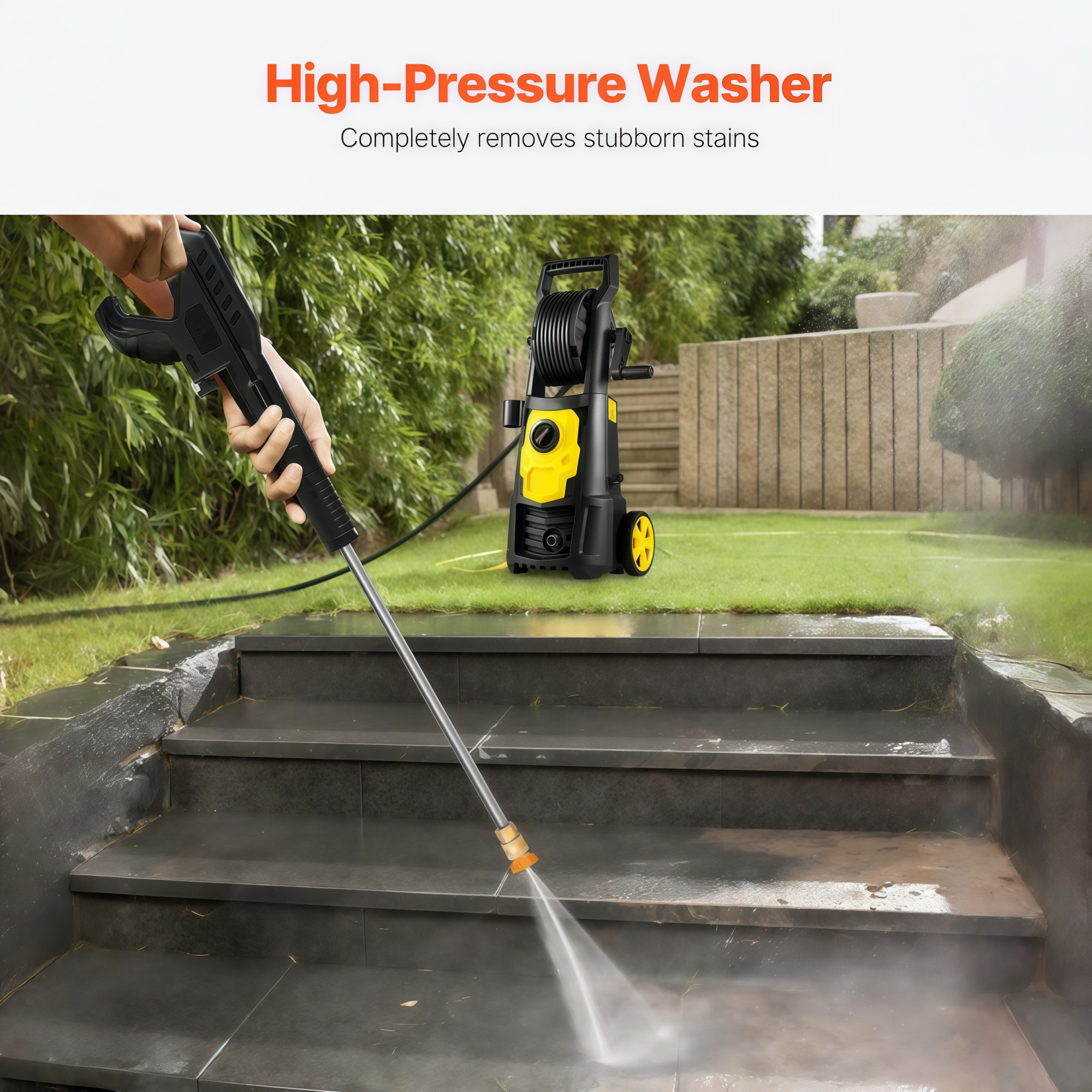 Numhew 30ft Hose 5-Nozzle Blue Electric Pressure Washer - Image 3