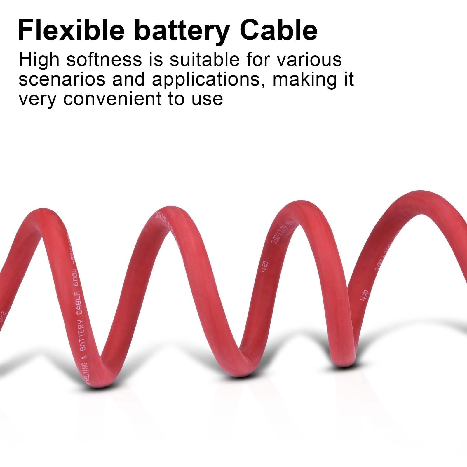 Misopily 1/0 Gauge Battery Cable 10FT Red and 10FT Black Pair Pure Copper OFC Wire Heavy Duty Welding Cable for Automotive Solar Generator Use - Image 4