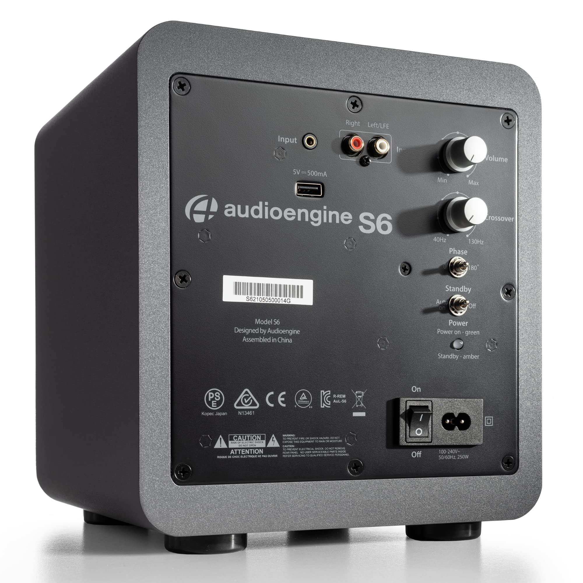 Audioengine S6 Mini Subwoofer – Compact 210W Powered Bass Speaker for Music, Movies, Gaming & Home Office Setups - Gray - Image 2