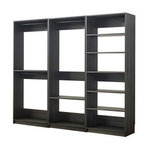 Klair Living Prosper 94.08-in to 94.08-in W Walk-in Portable closet Dark Gray Solid Shelving Wood Closet System