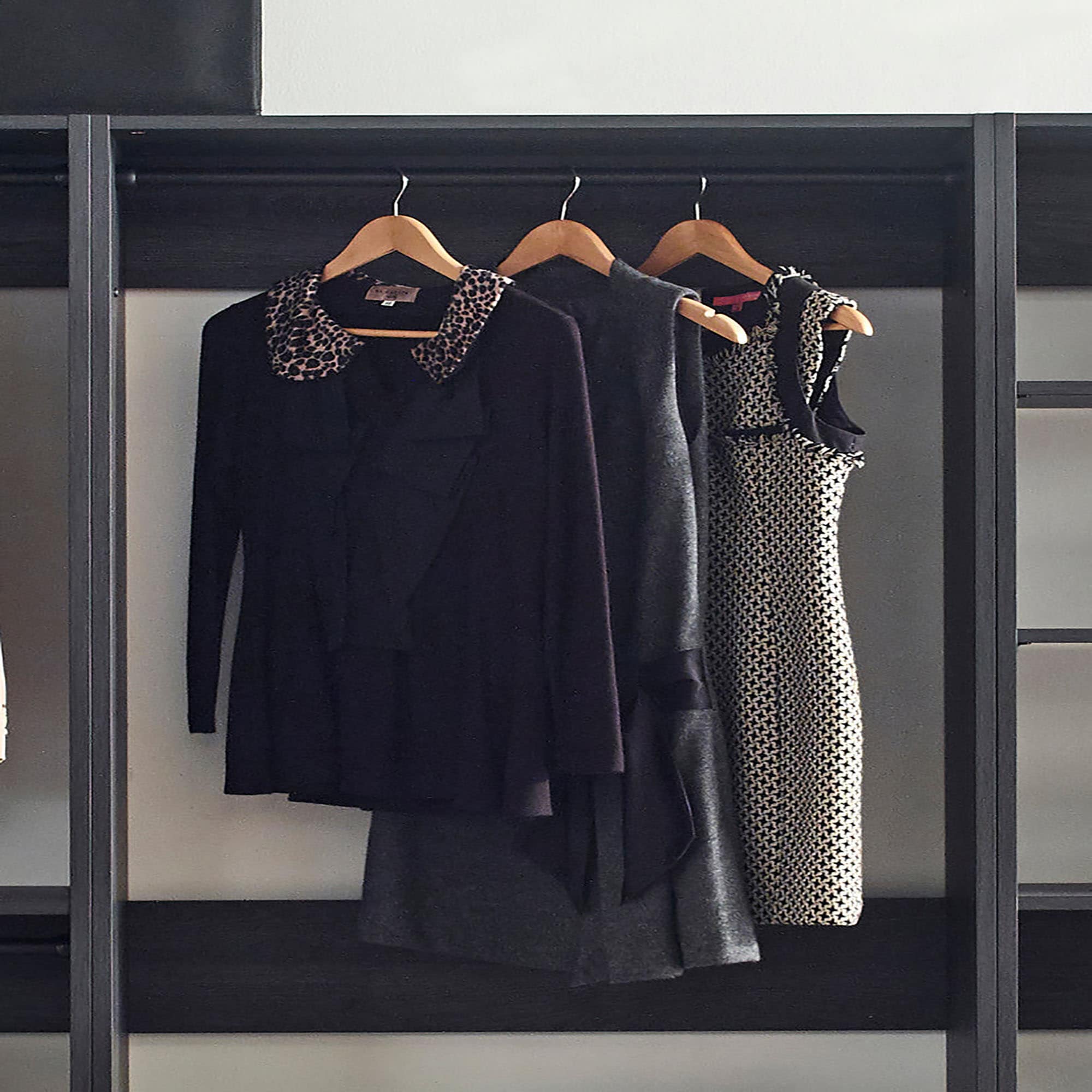 Klair Living Prosper 94.08-in to 94.08-in W Walk-in Portable closet Dark Gray Solid Shelving Wood Closet System - Image 4