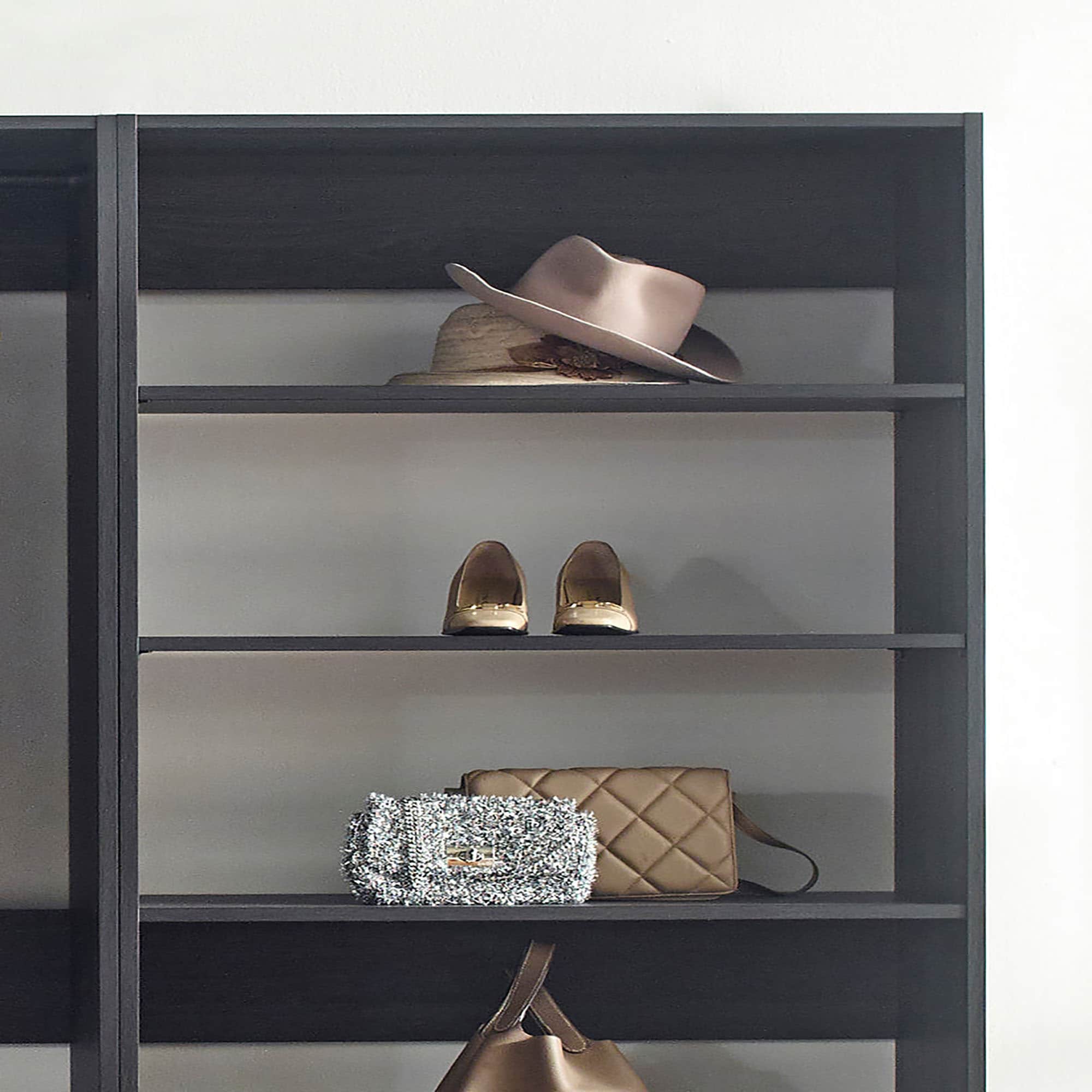 Klair Living Prosper 94.08-in to 94.08-in W Walk-in Portable closet Dark Gray Solid Shelving Wood Closet System - Image 6