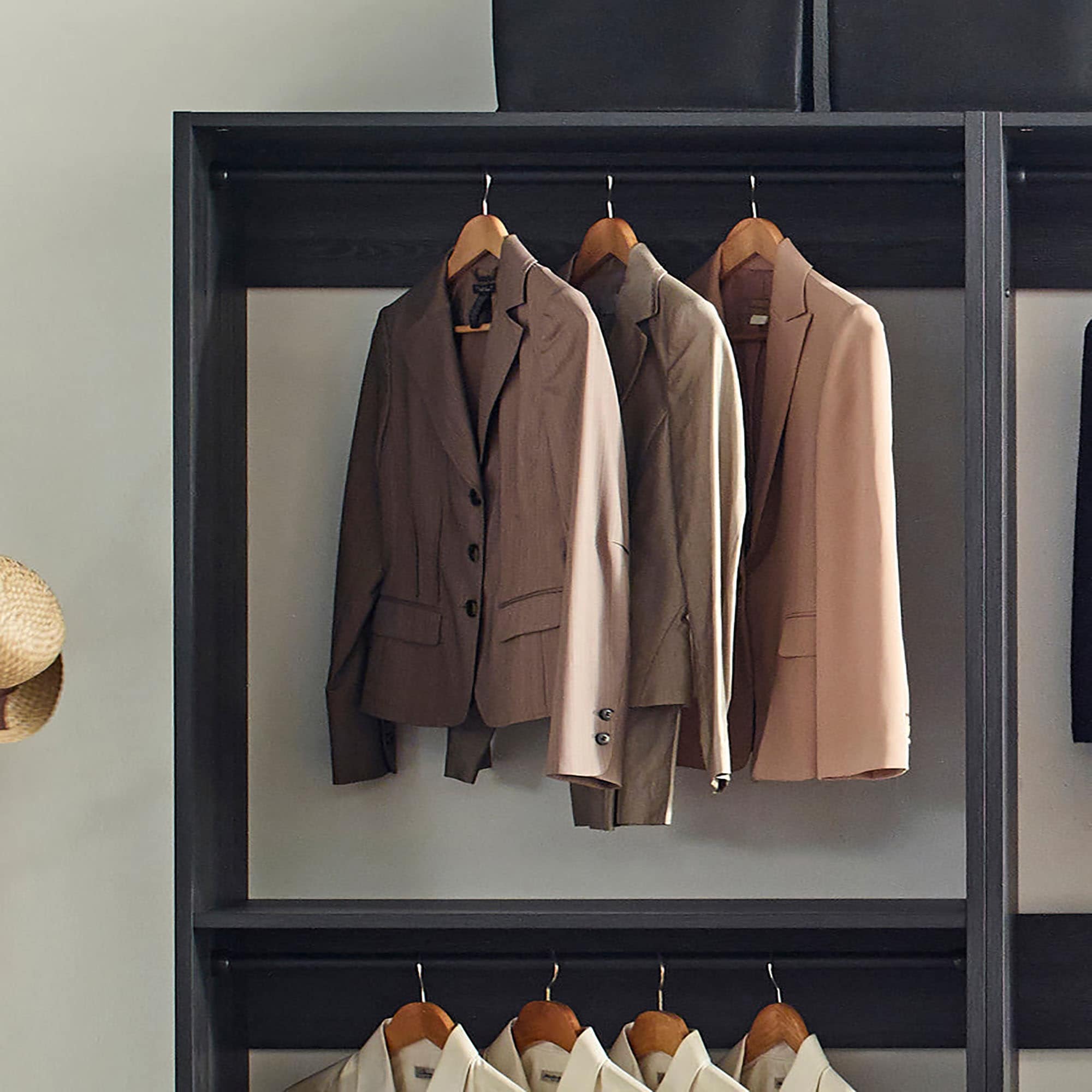 Klair Living Prosper 94.08-in to 94.08-in W Walk-in Portable closet Dark Gray Solid Shelving Wood Closet System - Image 5