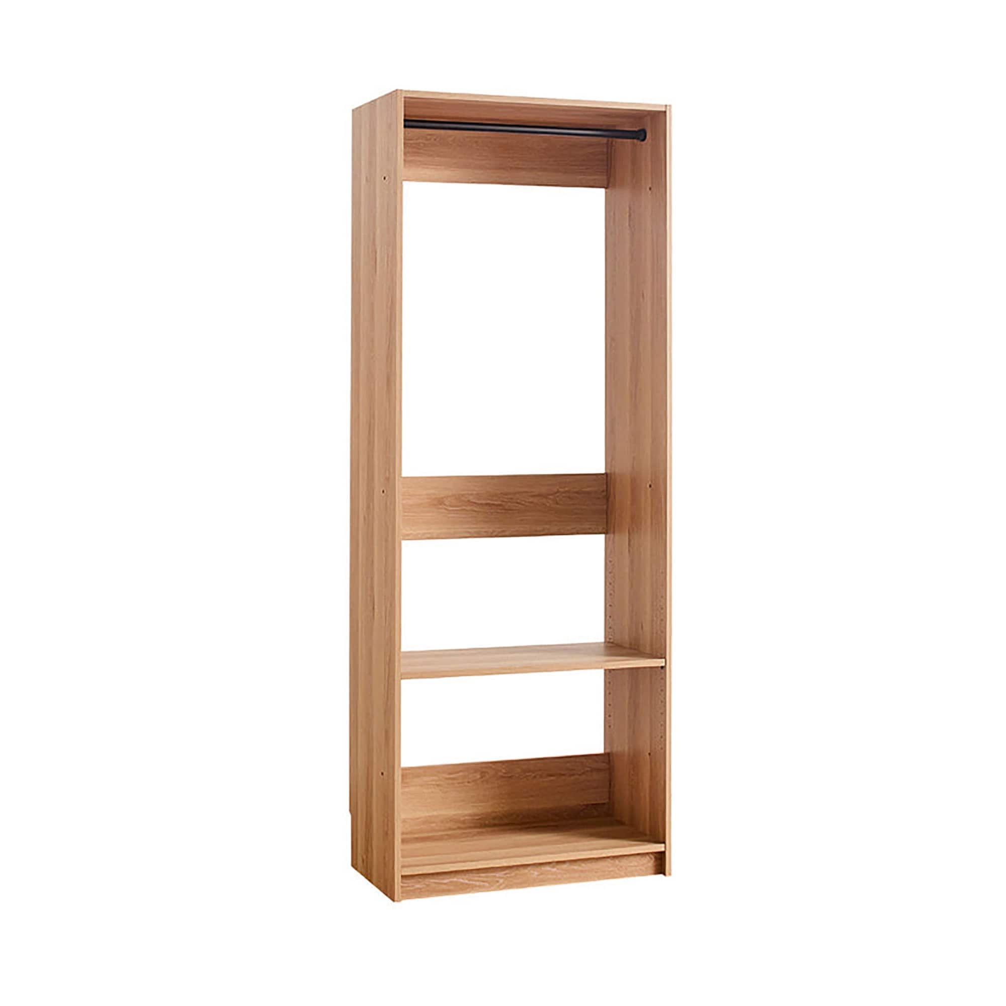 Klair Living Prosper 31.4-in to 31.4-in W Walk-in Portable closet Oak Solid Shelving Wood Closet System