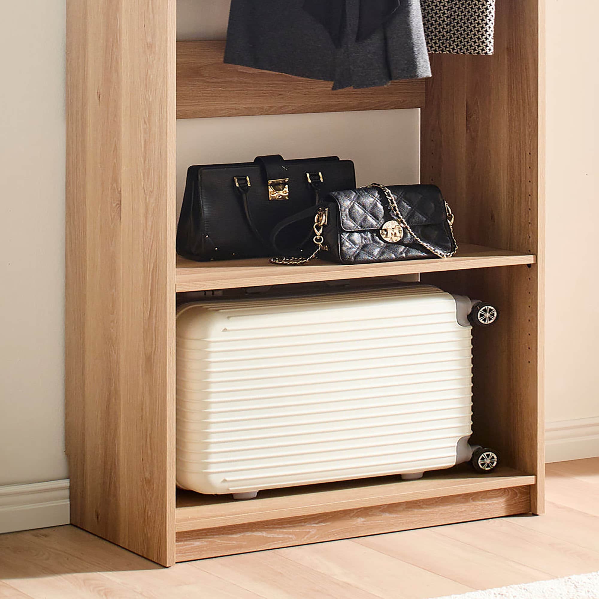 Klair Living Prosper 31.4-in to 31.4-in W Walk-in Portable closet Oak Solid Shelving Wood Closet System - Image 3