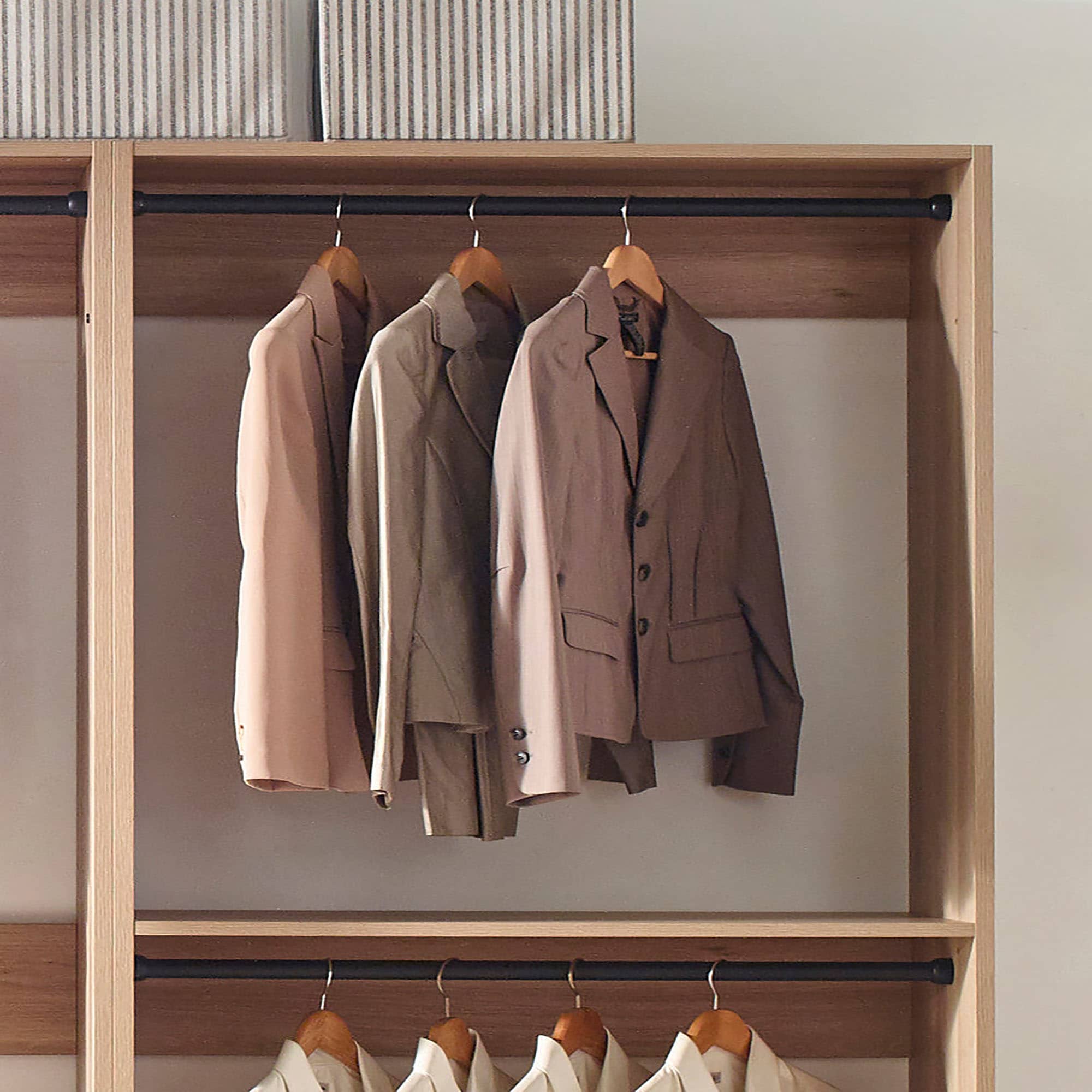 Klair Living Prosper 31.4-in to 94.2-in W Walk-in Portable closet Oak Solid Shelving Wood Closet System - Image 7