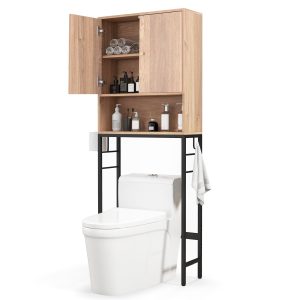 BABOOM 25-in x 65-in x 9-in Over The Toilet Storage Cabinet with 2 Doors and Adjustable Shelf