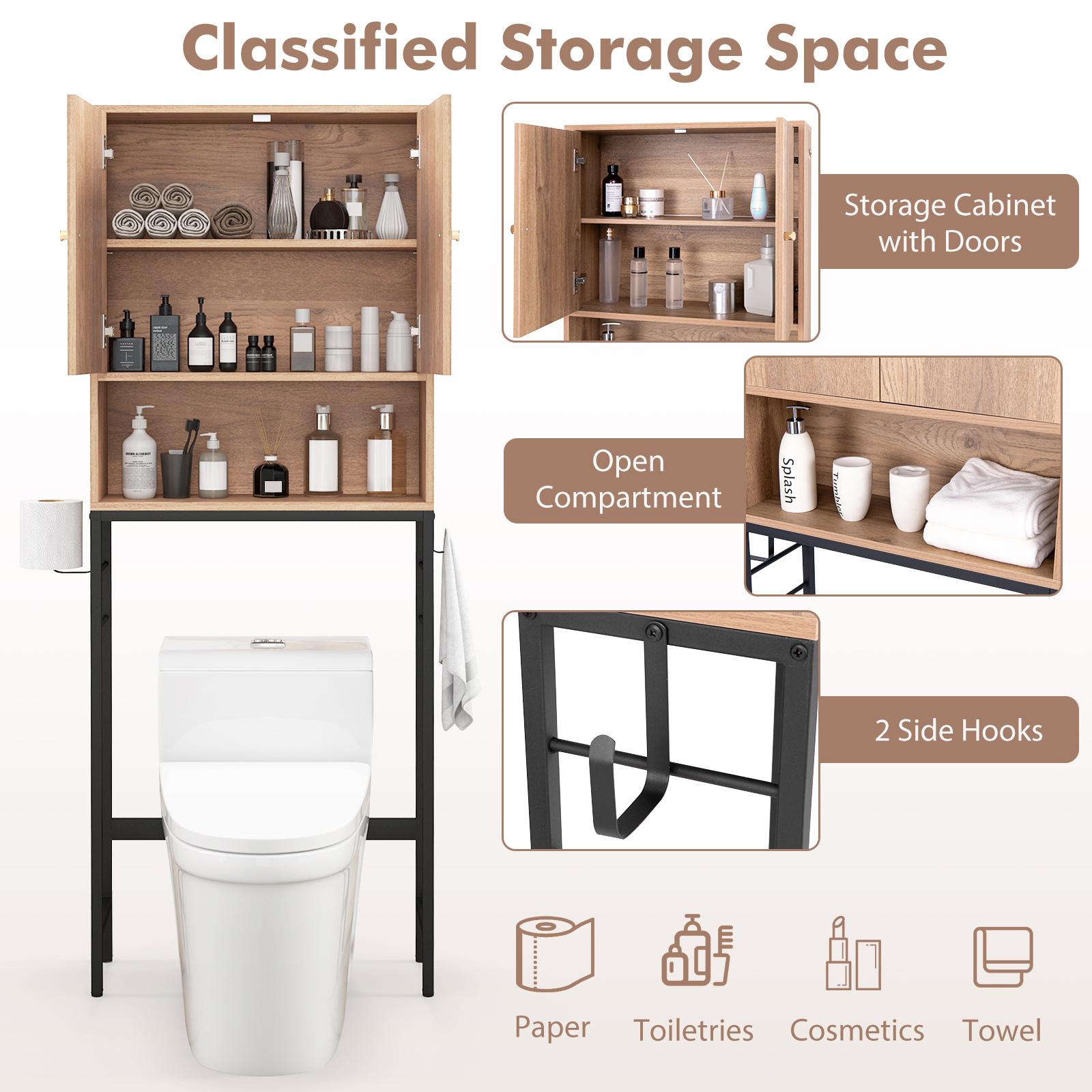 BABOOM 25-in x 65-in x 9-in Over The Toilet Storage Cabinet with 2 Doors and Adjustable Shelf - Image 7