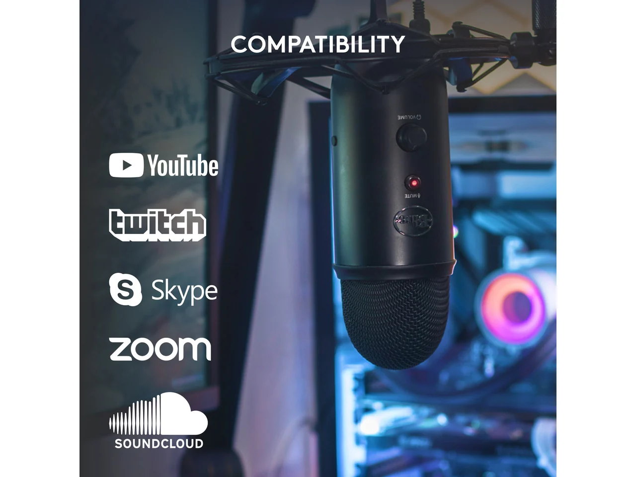 Logitech Blue Yeti USB Microphone, Multi-Pattern Condenser Mic, Plug & Play, Streaming, Podcasting & Recording - Image 7
