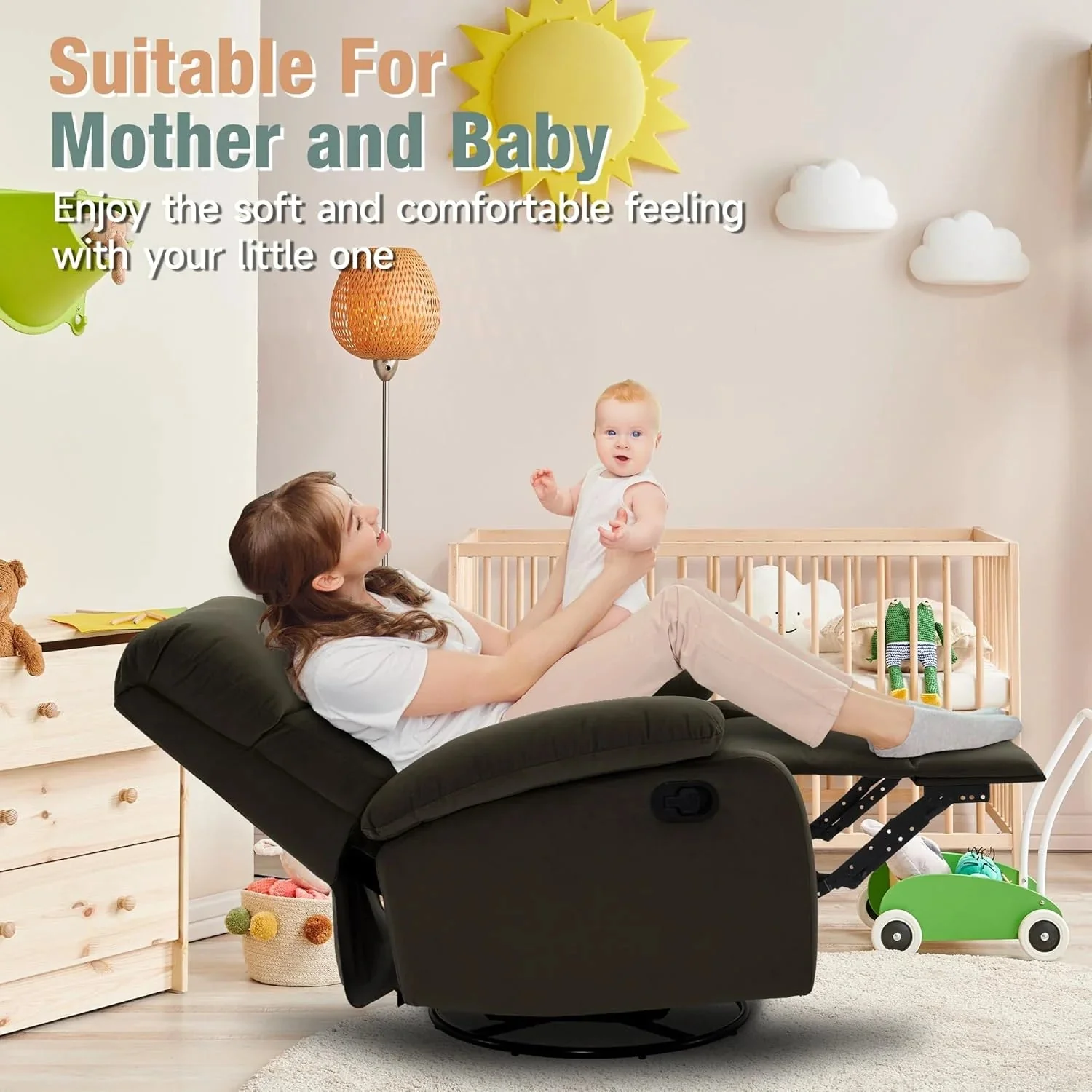Small Swivel Rocker Recliner Chair for Compact Spaces - Image 29