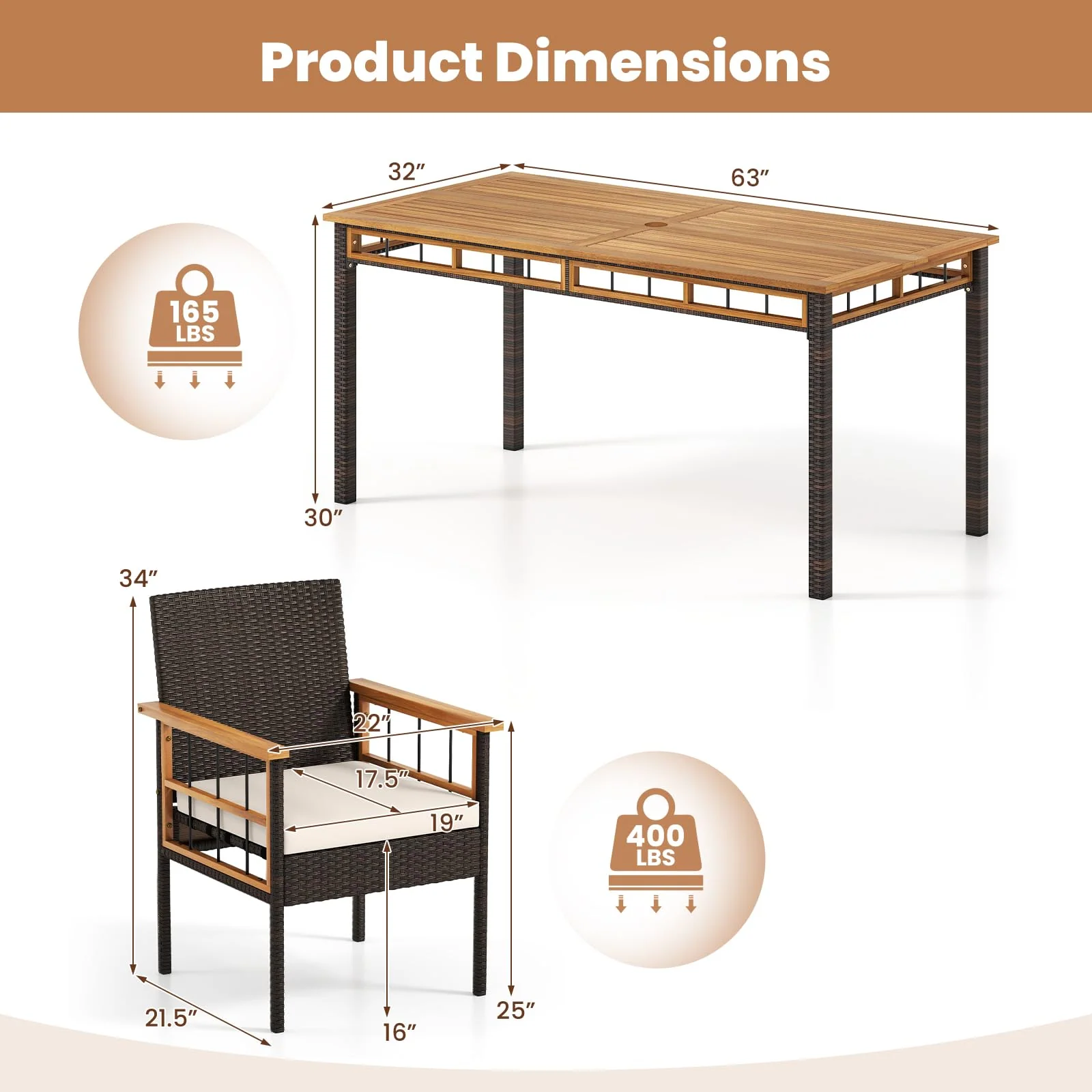 Tangkula 7 Pieces Wicker Patio Dining Set - Image 3